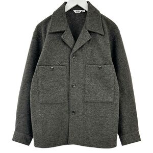 Lemaire x Uniqlo U Charcoal Gray Oversized Unlined Wool Blend Shirt Jacket sz S